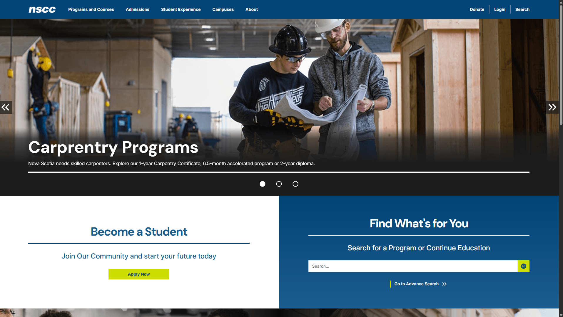 Preview of project NSCC Homepage Web Design